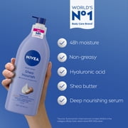 NIVEA Shea Nourish Body Lotion for Dry Skin with Hyaluronic Acid and Shea Butter, 20 fl oz