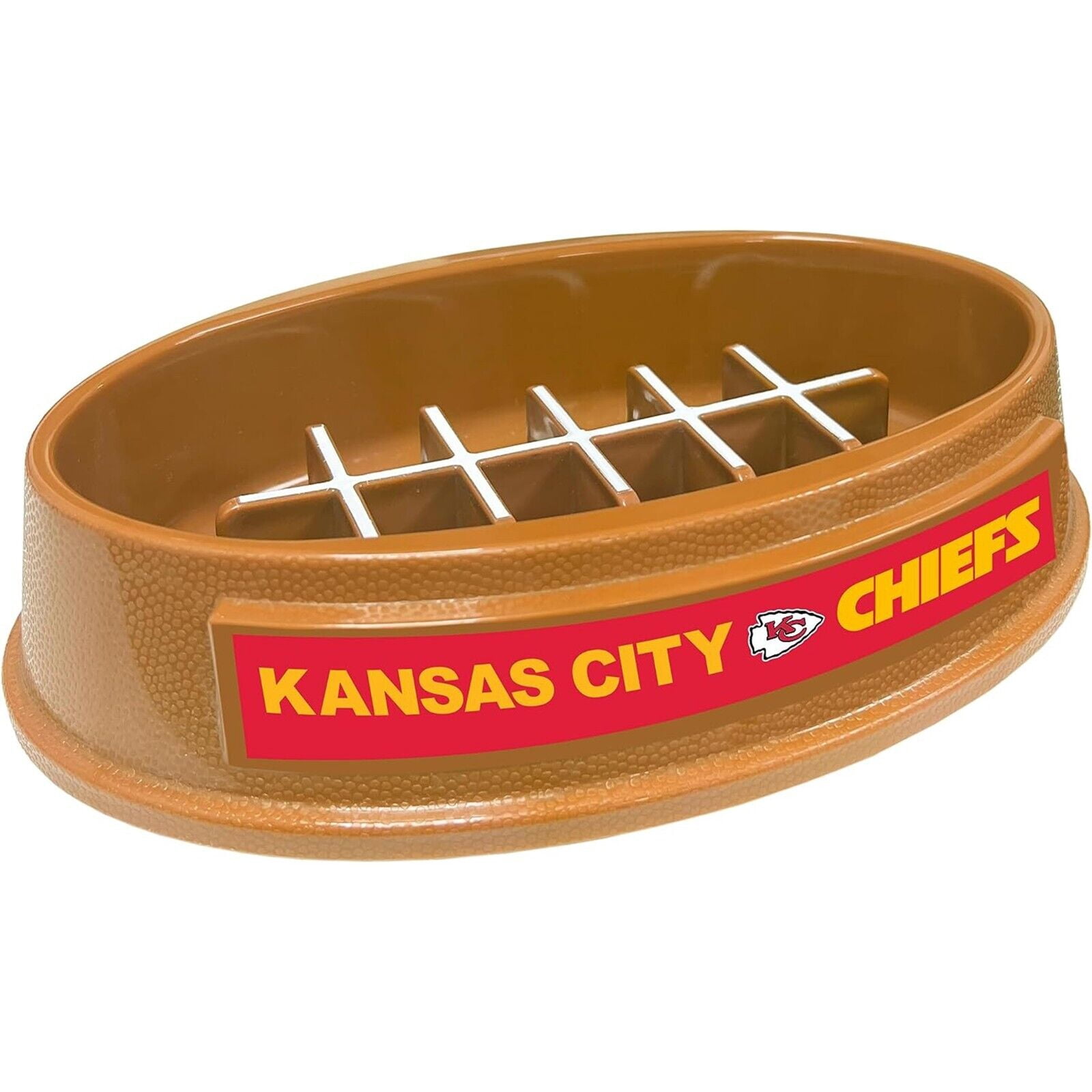Pets First NFL Kansas City Chiefs Super-Bowl Slow Feeder Bowl for Dogs and Cats, Football Design for Healthy Digestion, Non-Slip, for Large & Small Pet