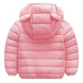 thumbnail image 3 of PatPat Baby Coat Toddler Boys Girls Winter Jackets Stylish 3D Ear Print Outerwear Solid Hooded Coats, Pink, 6-9 Months, 3 of 9