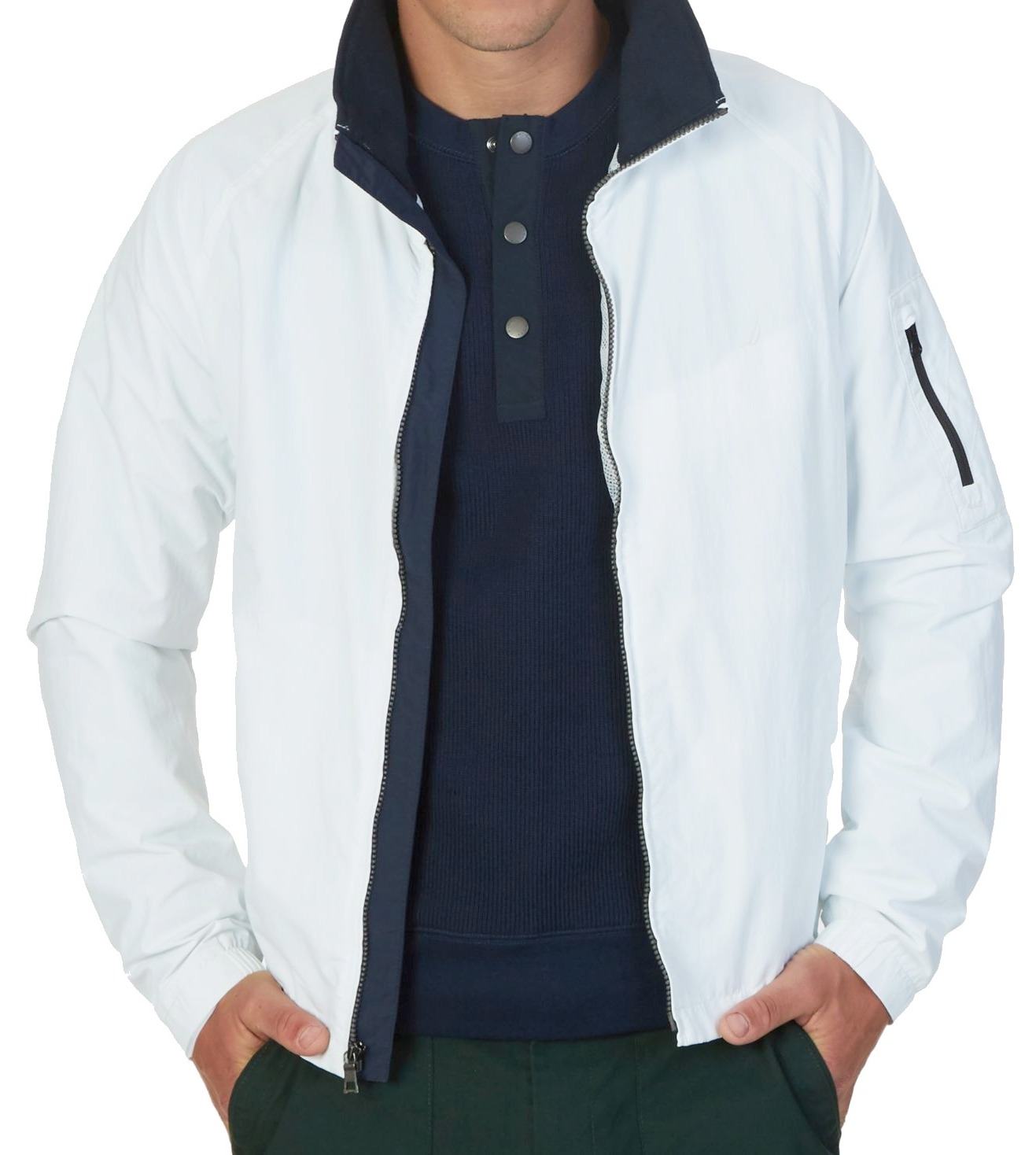 Nautica Nautica NEW White Mens Size Large L Water Repellant Full Zip