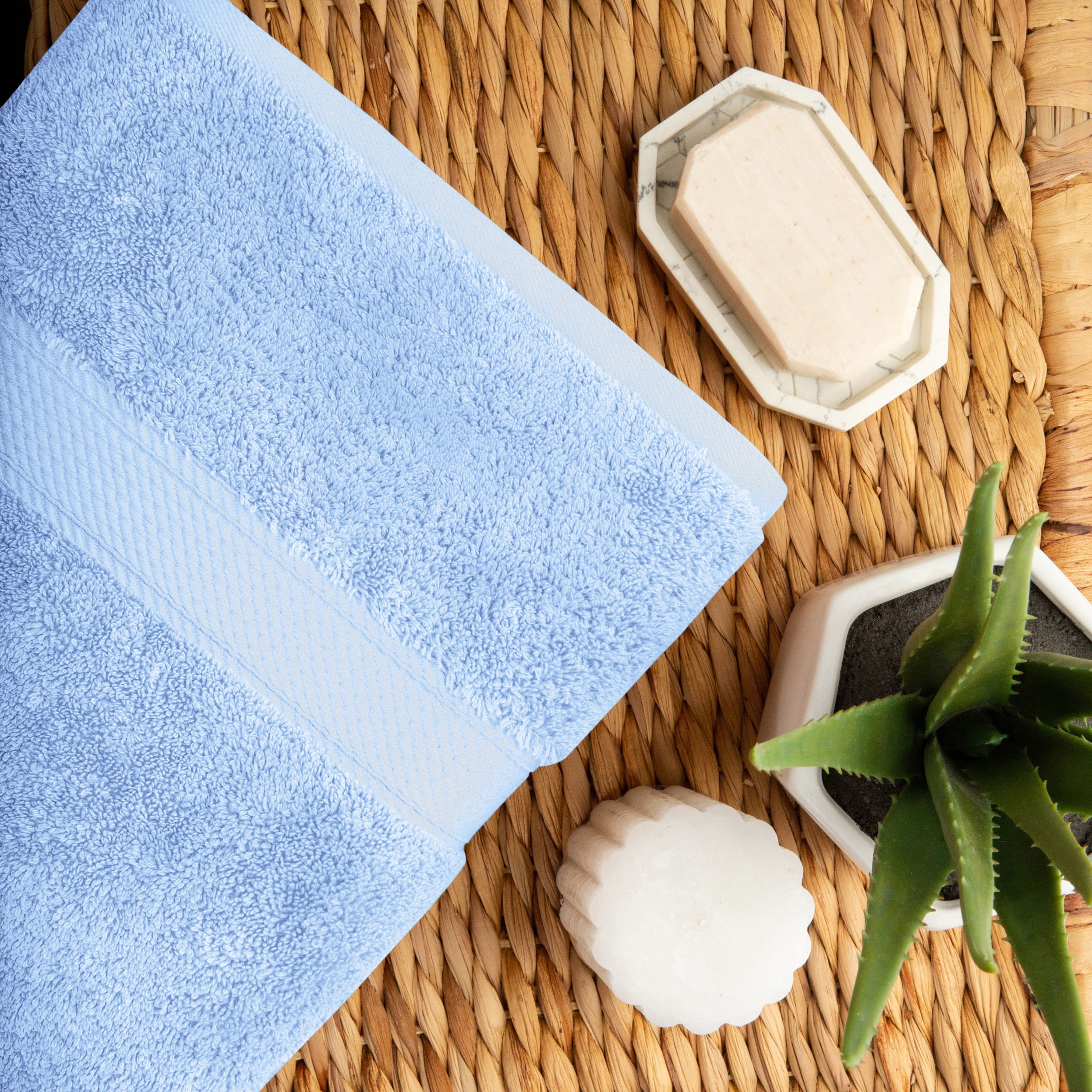 BNM Egyptian Cotton Heavyweight 2 Piece Bath Towel Set, Trendy Colors