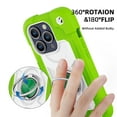 thumbnail image 6 of Compatible with iPhone 16e Case, with 360° Rotate Ring Stand, Military Grade Drop Protection Full Body Rugged Heavy Duty Case 3 in 1 Protective Cover for iPhone 16e, Green, 6 of 6