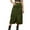 Army Green, variant on Npasoilc Summer Denim Skirts for Women Button Zipper Street Style Front Slit Solid Color Casual Long Cargo Skirt with Pockets