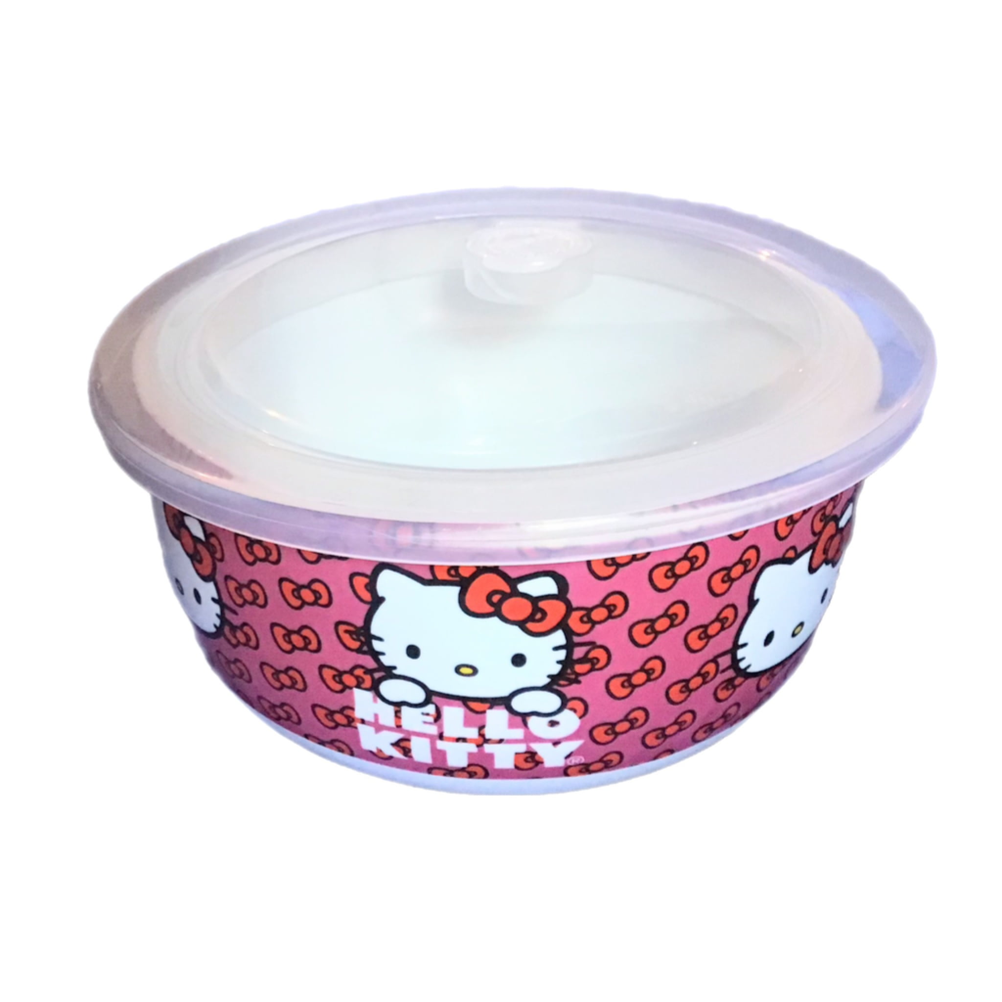 HELLO KITTY LARGE 42 OZ FINE PORCELAIN STRAWBERRY BOWL BENTO BOX WITH VENTED LID MICROWAVE AND DISHWASHER SAFE
