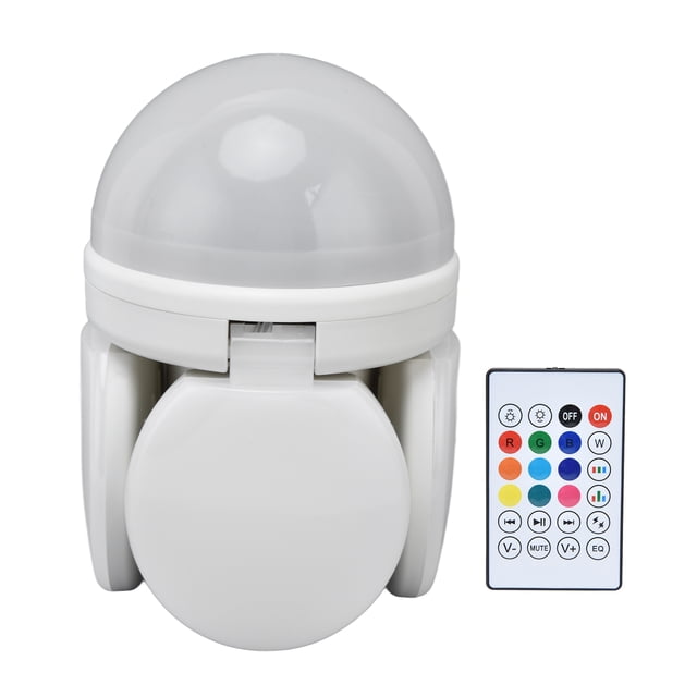 Bombilla de bajo consumo con altavoz RGB, luz de color, 48 W, E27, control remoto, iluminación suave, 85 V-265 V.
