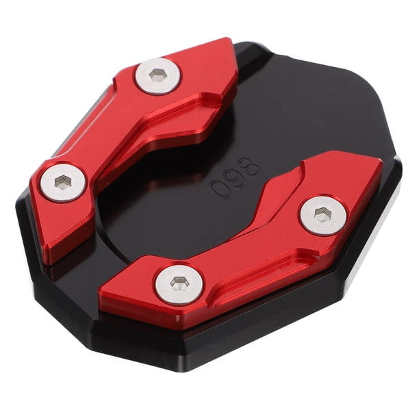 EeaseMX Placa de soporte para extensión de pata de cabra lateral de motocicleta (roja)