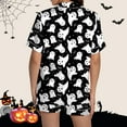 thumbnail image 4 of Pyjama pour Femmes en Satin Imprimé Graphique, Mignon, Tenue de Nuit, Boutons, Hauts à Manches Courtes, Ensembles de Shorts, 4 of 5