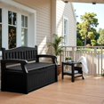 thumbnail image 2 of Flamaker 80 Gallon Storage Bench Outdoor Indoor, Durable All-Weather Seating with Hidden Storage, Lockable Deck Box for Garden, Patio, Poolside (Black), 2 of 14