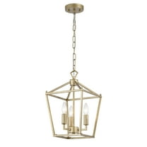 Warehouse of Tiffany Buelex 4 Light 10 inch Satin Gold Lamp Post Lantern Style Iron Chandelier