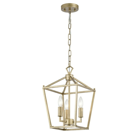Warehouse of Tiffany Buelex 4 Light 10 inch Satin Gold Lamp Post Lantern Style Iron Chandelier