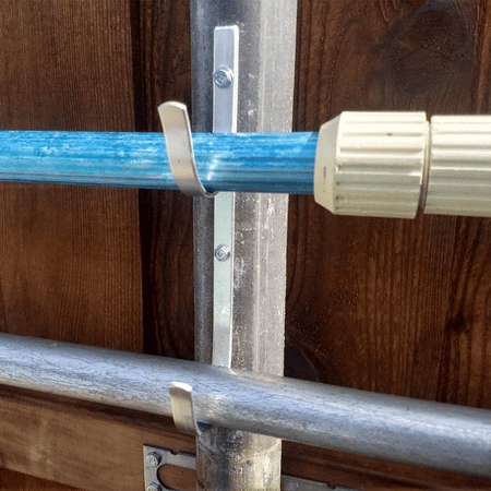

CFX Pool Pole Holder Wall-Mounted 4 Pieces Aluminum Pool Pole Hook White Hook For Telescopic Pole Skimming Net Brush Vacuum Hose