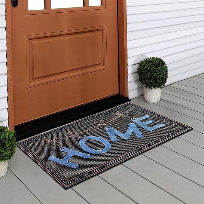 A1HC Rubber Pin Doormat for Outdoor Entrance, Home Designed Copper Floor Mat, Non-Slip Backing Welcome Door Mat, 18x30