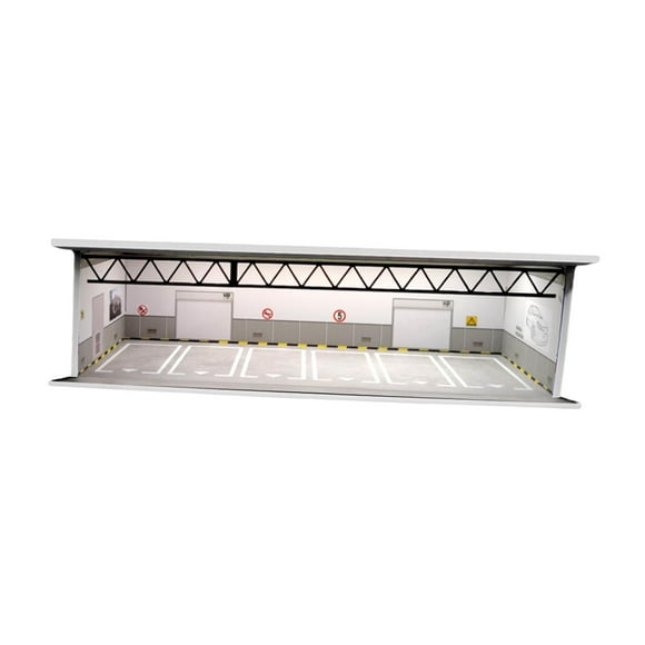 BELOVING 1:64 Parking Lot Display Case Garage Diorama Backdrop Lighted with Parking Lot Scene for Sports Cars Action Figures Accessory Style C