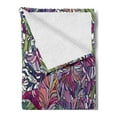 thumbnail image 2 of Floral Soft Flannel Fleece Throw Blanket, Tropical Jungle Rainforest Abstraction Narcissus Iris Vintage Style Nature, Cozy Plush for Indoor and Outdoor Use, 60" x 80", Multicolor, by Ambesonne, 2 of 5