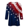 thumbnail image 4 of Womens 4th of July Shirts Casual 3/4 Sleeve American Flag Print T-Shirts Round Neck USA 250th Anniversary Patriotic Pullover Independence Day Celebration Party 1776-2026 Blouses, S, 4 of 5