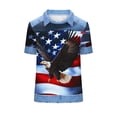 thumbnail image 7 of Vetsdori Women's 4th of July T Shirts Summer Short Sleeve Pullover American Red White and Blue , Casual Fashion Independence Day Red White and Blue Tops for Junior Graphic, 7 of 7