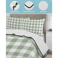 thumbnail image 4 of Quilts Full Size, Sage Green Check Soft Comforter Bedding Set for Bed, Modern Rustic Green Buffalo Plaid Lightweight Quilted Bedspread with Pillow Cover(2 Pieces) for All Season, 78x90 Inch, 4 of 6