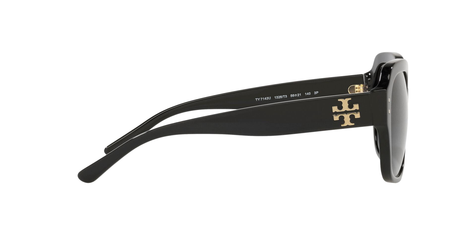 Tory Burch TY 7143U Plastic Womens Square Polarized Optical Sunglasses Black 56mm Adult