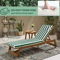 thumbnail image 5 of Outdoor Patio Chaise Lounge Chair Cushions, 1piece, 80" x 26" x 3" Waterproof Pool Beach Recliner Replacement Cushion with Ties（green white,1pcs), 5 of 6