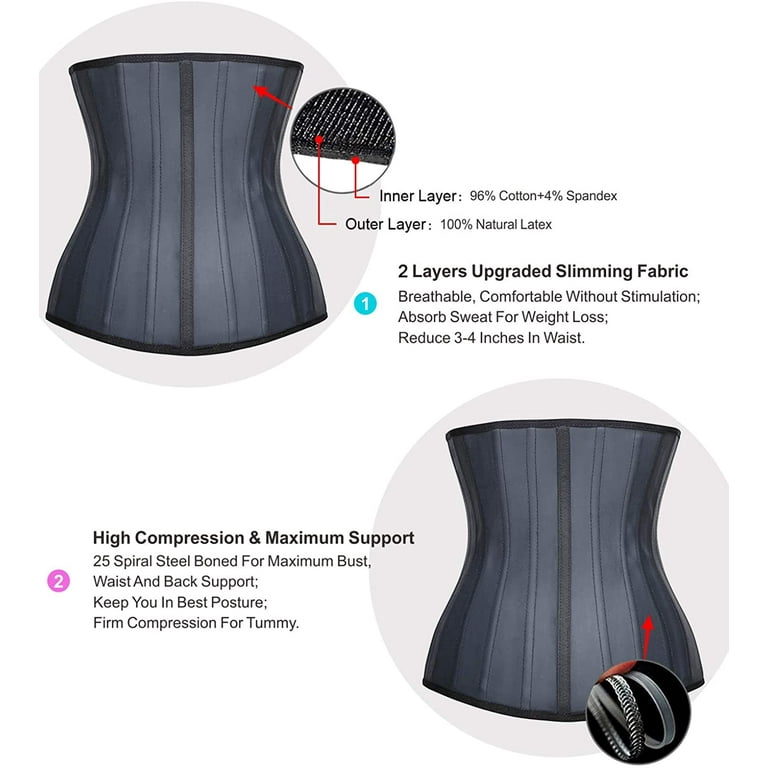  YIANNA Waist Trainer For Women Underbust Latex