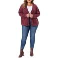 thumbnail image 2 of Agnes Orinda Women's Plus Size Halloween Outfits Knit Cardigan V Neck Long Sleeve Button Down Fall Winter Sweater Coat with Pockets 1X Burgundy, 2 of 6