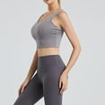 thumbnail image 5 of KHONTS Women's Long Line Sports Bra Racerback Workout Medium Impact Yoga Tank Tops Light Gray XXL, 5 of 6