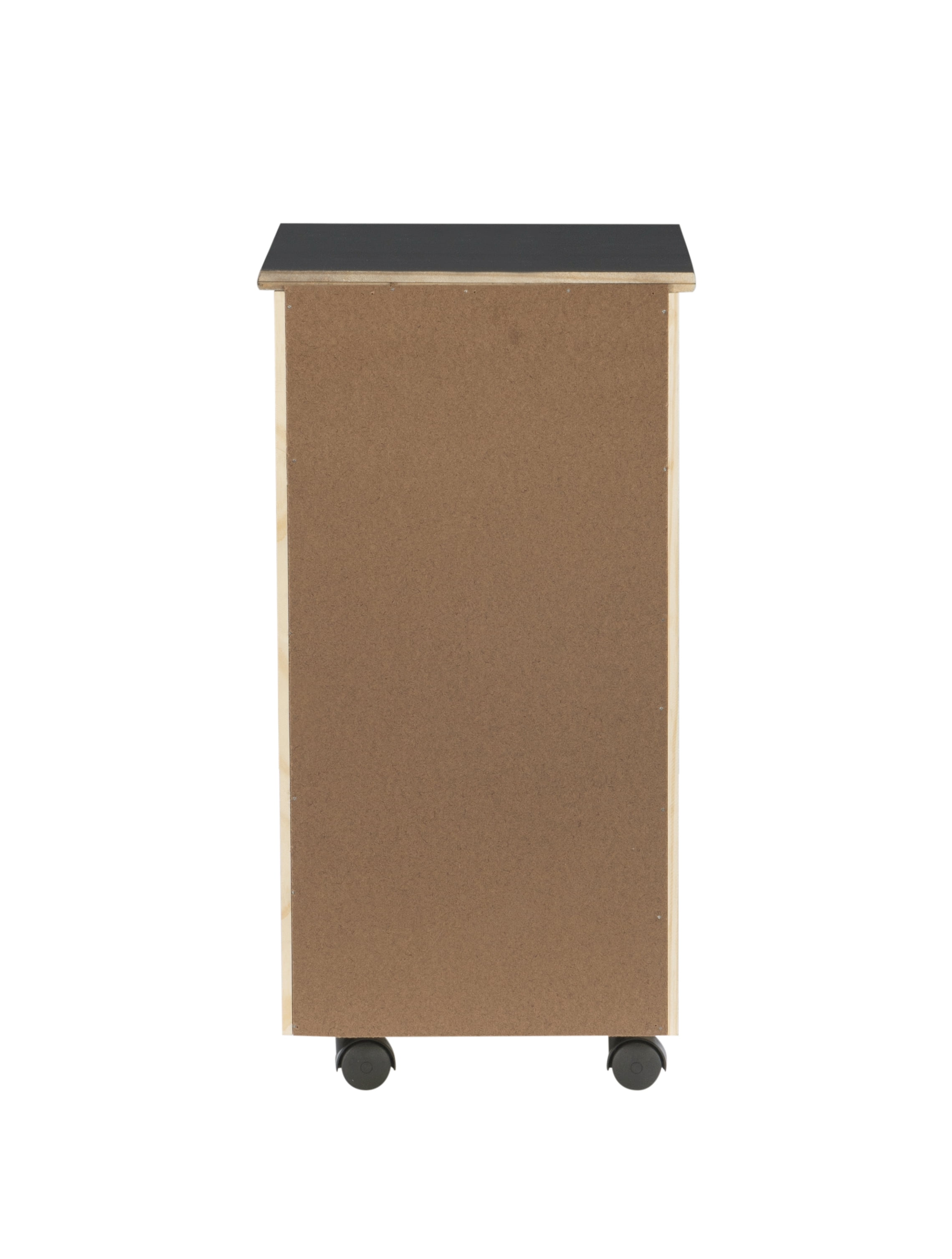 Linon Cary 6-Drawer Rolling Storage Cart, Black