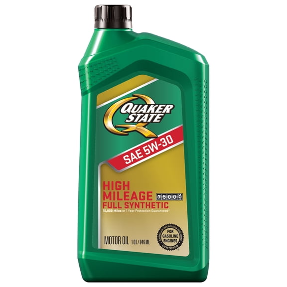 Quaker State Full Synthetic High Mileage 5W-30 Motor Oil, 1 Quart