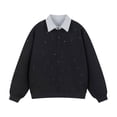 thumbnail image 2 of pstuiky camisas de manga larga para hombre, Blusa/camiseta informal elegante a rayas de manga larga con cuello, botones y bolsillo para hombre top de hombre xxxl, 2 of 4