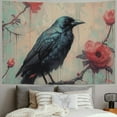 thumbnail image 2 of Fenyluxe  Gothic Tapestry Raven Bedroom Decoration Crow Magic Curtain Wall Hanging for Room Home Bedding Room Decor  40x30inch, 2 of 6