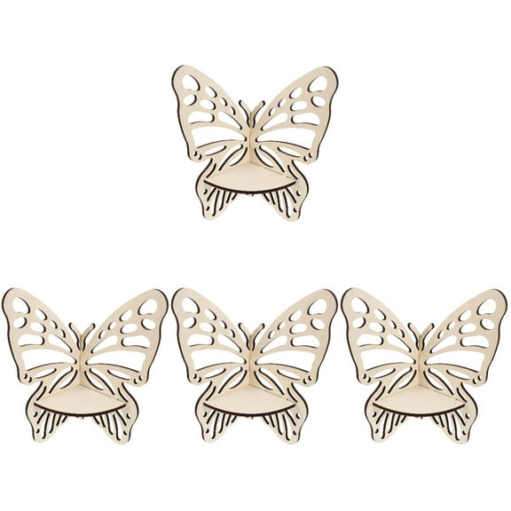 4 Pieces Wooden Butterfly Corner Bookshelf Wall Decor Display