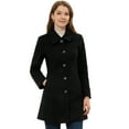 thumbnail image 1 of Abrigo de invierno para mujer Cuello de piel sintética Abrigo largo cálido Negro L, 1 of 6