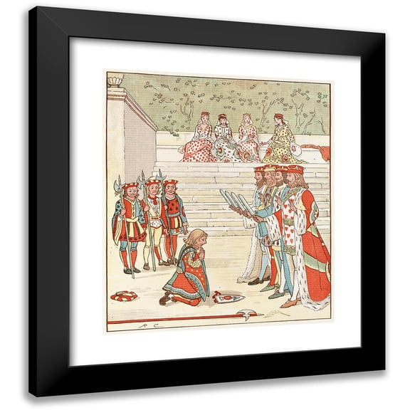 Randolph Caldecott 12x14 Black Modern Framed Museum Art Print Titled - The Queen of Hearts Pl 9 (1887)