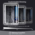 thumbnail image 4 of Wall-mounted LED Bathroom Mirror, Anti-Fog, Adjustable Color Temperature & Brightness, Backlit + Front Lit - 24"x32", 4 of 10