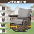 thumbnail image 2 of POCASSY 6 Pieces Patio Furniture Set, 5-inch Wide Armrest Swivel Rocking Patio Chairs and Outdoor Couch, Deep Seat Patio Set with Glass Top Coffee Table, Wicker Conversation Set for Outside in Gray, 2 of 14