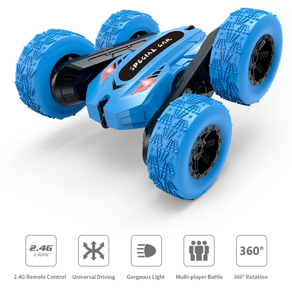 RC Stunt Toy Car Track Wheel Interchange Double Sided 360 Flips Car ...