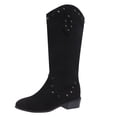 thumbnail image 2 of Fnooota Women's Knee High Boots, Block Heel Pointed Toe Side Zipper Non Slip Fall Winter Shoes Black Size 9, 2 of 5