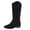 E-96 Black, variant on E-96 Brown Women Winter Knee High Boots Pointed Toe Leg Thick Heel Mid Heel Solid Color Fashionable Casual For Ladies