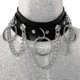 thumbnail image 4 of Leather Choker Metal Ring Chain Necklace, Adjustable Punk Collar Chain, Sexy Soft Pu Leather Choker Necklace - Black, 4 of 4