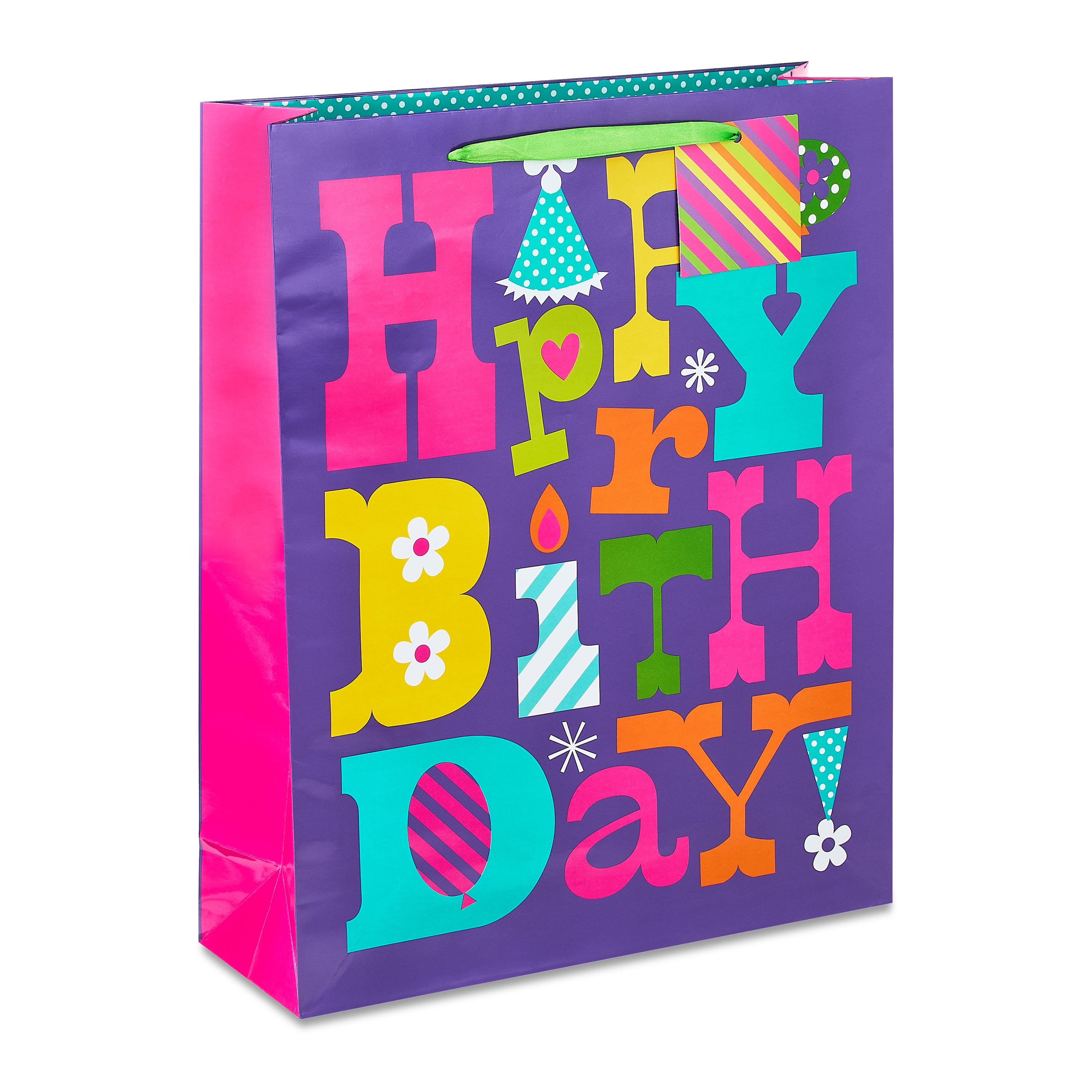 (6 pack) Multicolor Happy Birthday Paper Gift Bag, 14.5" x 18", by Way To Celebrate