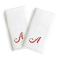 thumbnail image 2 of Authentic Hotel and Spa  2-piece White Turkish Cotton Hand Towels with Holiday Red Script Monogrammed Initial White/Y, 2 of 5