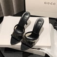 thumbnail image 1 of Sandalias de mujer con punta abierta y tacón alto de marca con diamantes de imitación transparentes, novedad de verano de 2024, zapatillas de lujo de moda para mujer, 1 of 5