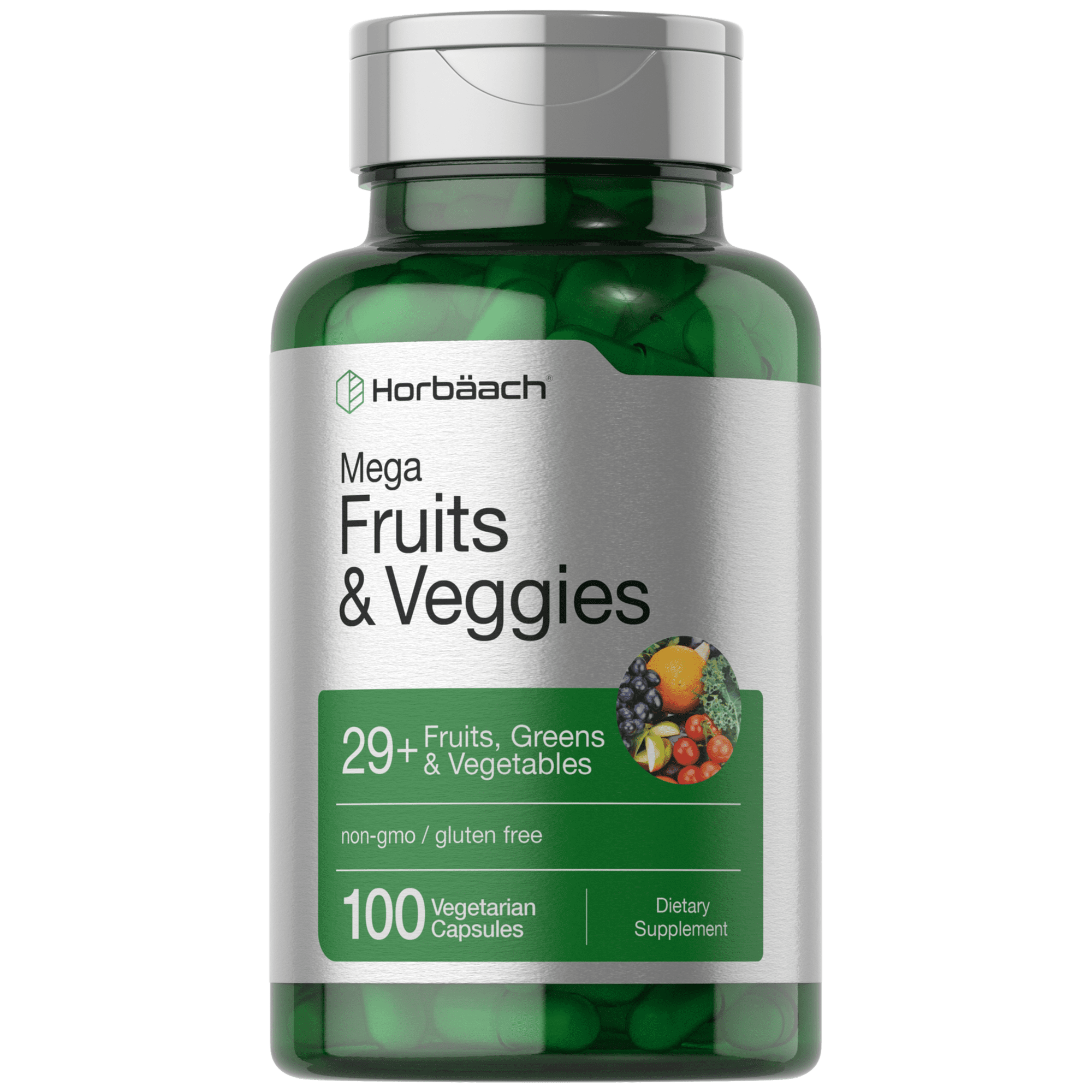 Fruits and Vegetable Supplement Capsules | 100 Count | by Horbaach