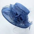 thumbnail image 2 of CAIXIA Derby Hats for Women Organza Floral Tea Party Hats Church Hats Adjustable Wide Brim Fascinator Derby Hats Sun Hats for Women Uv Protection, 2 of 4