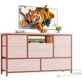 thumbnail image 2 of OUTGOODS 55" TV Stand w/ Power Outlet & LED Lights, 8-Drawer Storage Cabinet, Pink, 2 of 10