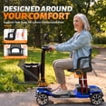 thumbnail image 3 of Havlo 4-Wheel Mobility Scooter for Seniors & Adults, 12.4-Mile Range, Removable Lithium Battery, Wider Adjustable Seat & Armrests, Foldable Electric Mobility Scooter for Everyday & Outdoor Use,Blue, 3 of 12