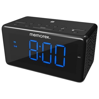 Memorex FM Bedside Dual Alarm Clock Radio Black 
