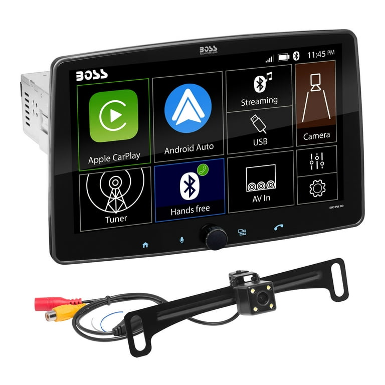 BOSS Audio Systems BCPA10RC Car Stereo - Apple CarPlay, Android Auto,  Single Din, 10.1 Inch Touchscreen, Bluetooth, No CD DVD Player, AM/FM Radio  