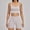 White, variant on Top-kevin Women 2 Piece Workout Sets High Waisted Tummy Control Biker Shorts Halter Padded Tank Tops