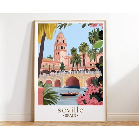369 Prints seville Spain Travel Print, Andalusia Architecture Poster, Plaza De EspaÃ±a Wall Art, Spanish City Decor, Historic Landmark Gift, Poster Only